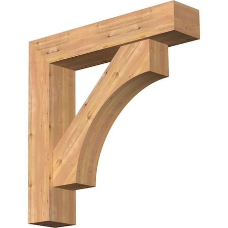 Ekena Millwork Westlake Block Smooth Bracket w/ Offset Brace, Western Red Cedar, 7 1/2"W x 36"D x 36"H BKT0806X36X36WTL05SWR